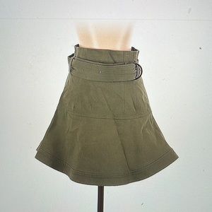 Army green cinch mini skirt